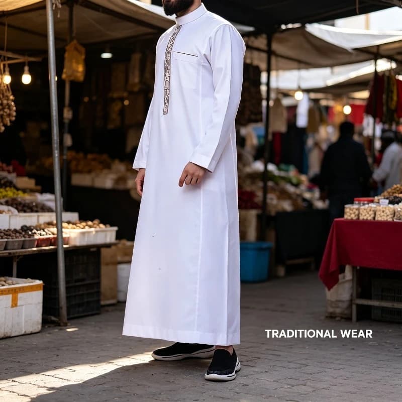 Muslim Abaya Men Arab Islamic Loose Shirt Robe Ethnic Style Casual Jubba Thobe Dubai Hooded Caftan - Image 2
